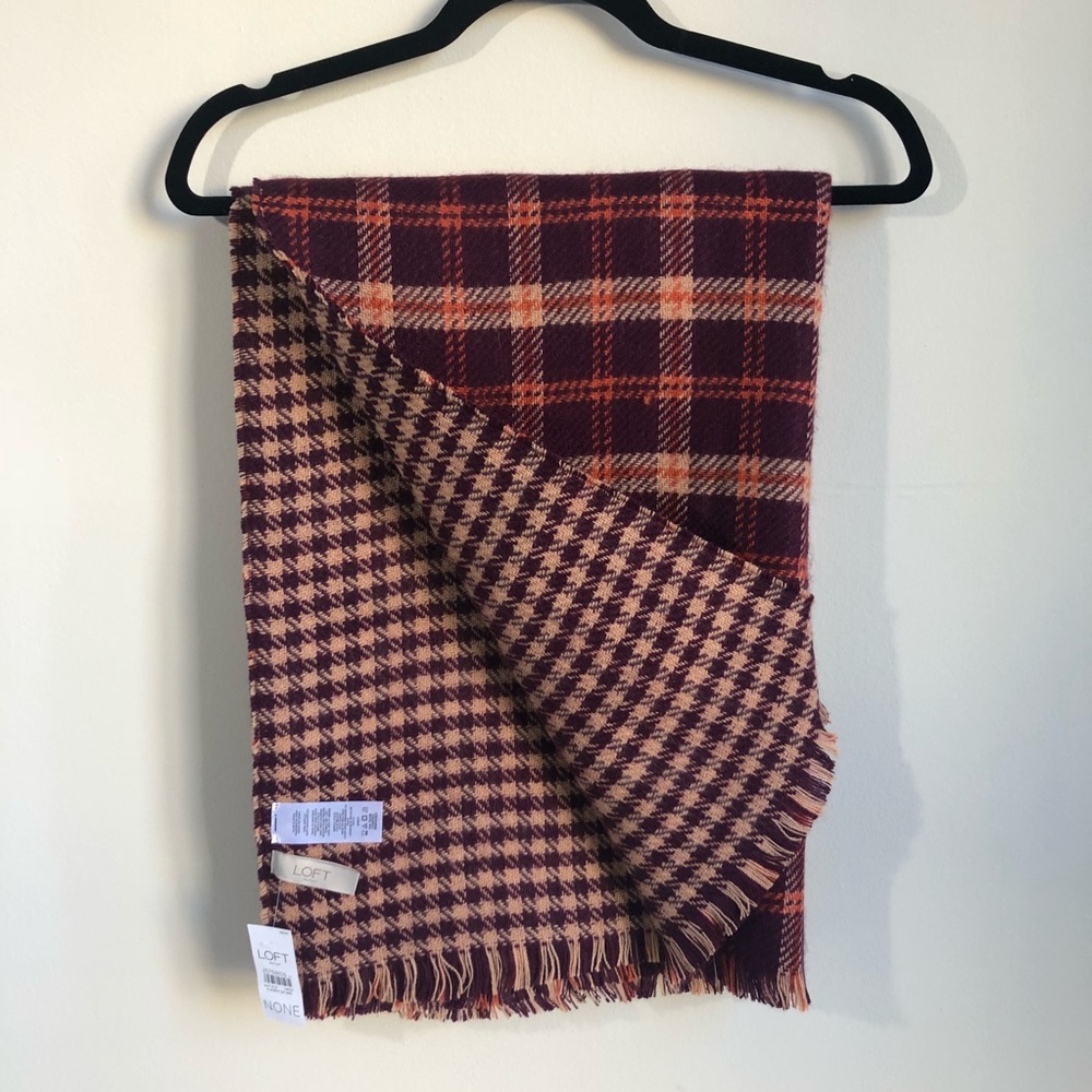Loft Plaid Blanket Scarf Reversible